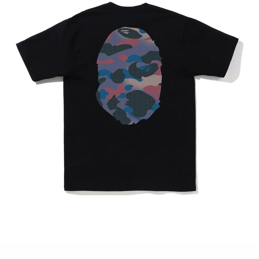 BAPE GRID CAMO BIG APE HEAD TEE BLACK PURPLE