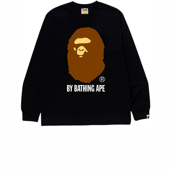 BAPE BY BATHING APE BIG APE HEAD LONG SLEEVE TEE BLACK