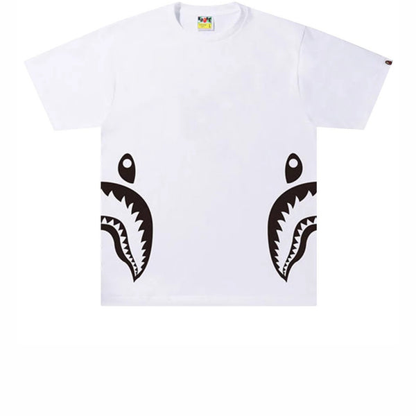 BAPE BICOLOR SIDE SHARK TEE WHITE