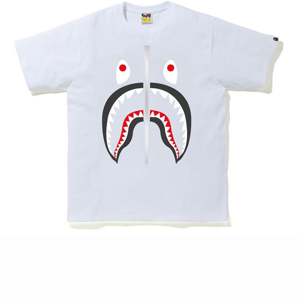 BAPE SHARK TEE WHITE GREY FW21