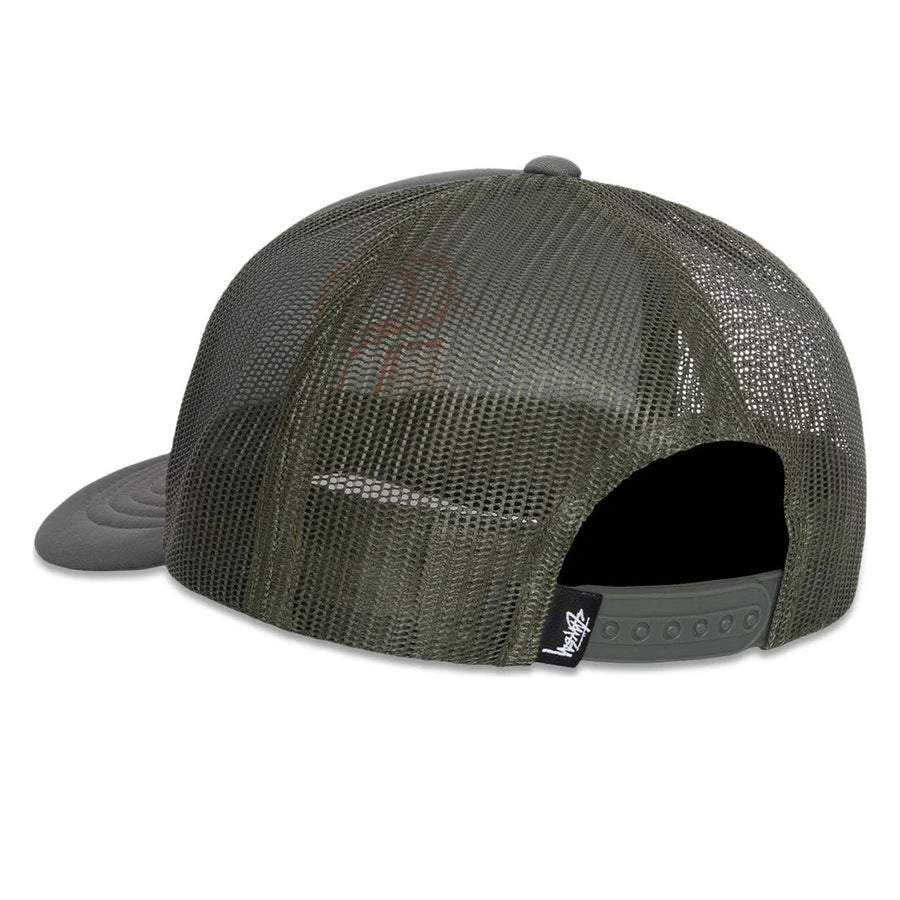 STUSSY TRUCKER BIG S SNAPBACK OLIVE