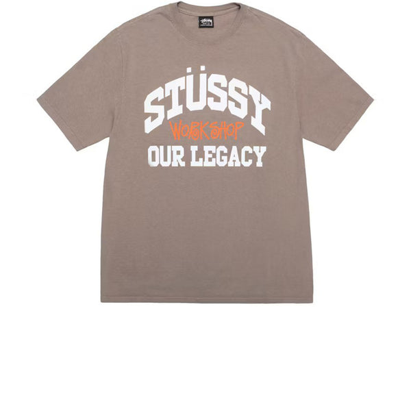 STUSSY X OUR LEGACY WORK SHOP COLLEGIATE PIGMENT DYED TEE TAUPE