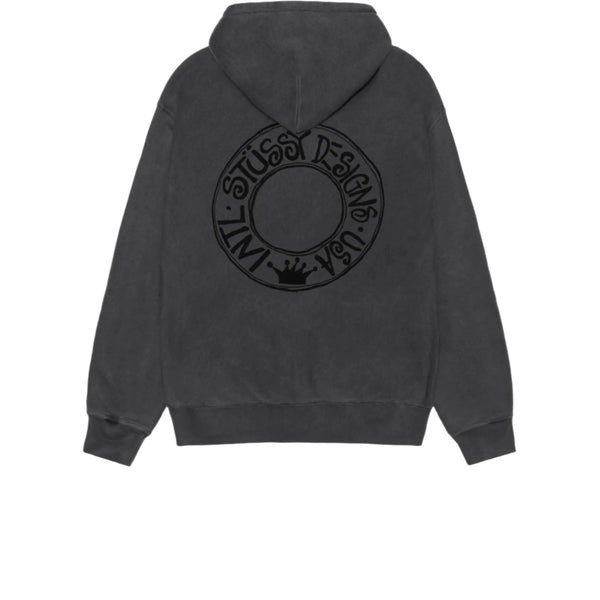 STUSSY BUANA PIGMENT DYED HOODIE BLACK