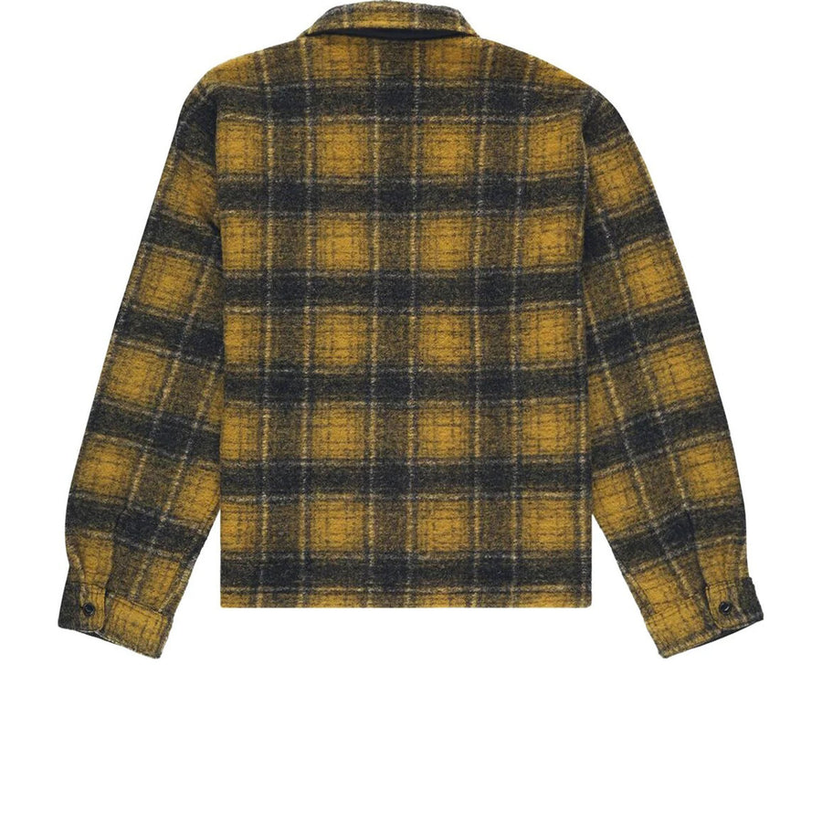 STUSSY WOOL PLAID ZIP SHIRT YELLOW