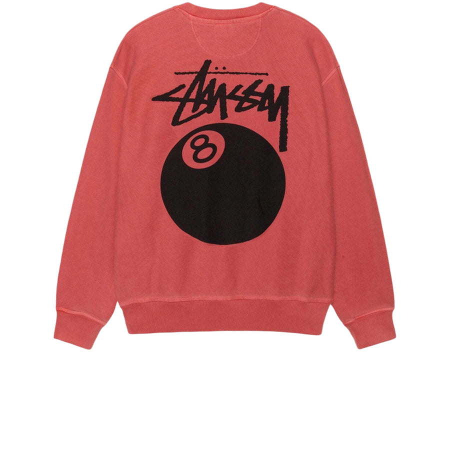 STUSSY 8 BALL PIGMENT DYED CREW GUAVA