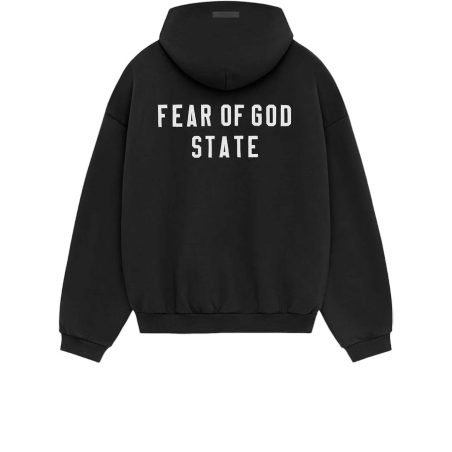 FEAR OF GOD ESSENTIALS HEAVY FLEECE FULL ZIP HOODIE BLACK FW24