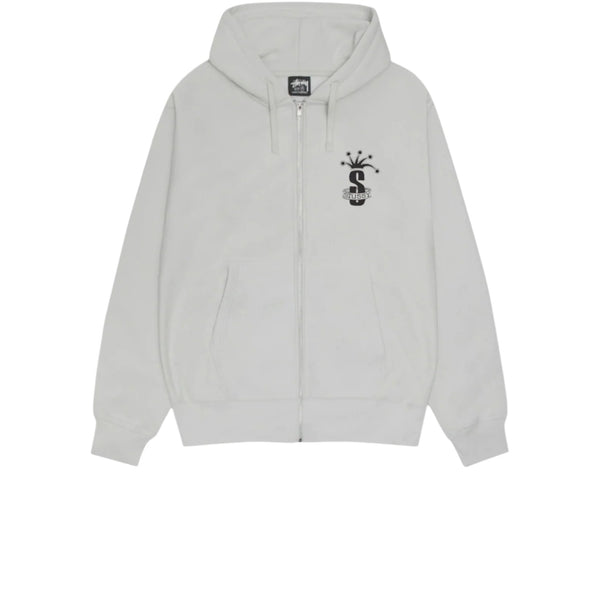 STUSSY CROWN BAND ZIP HOODIE FOG