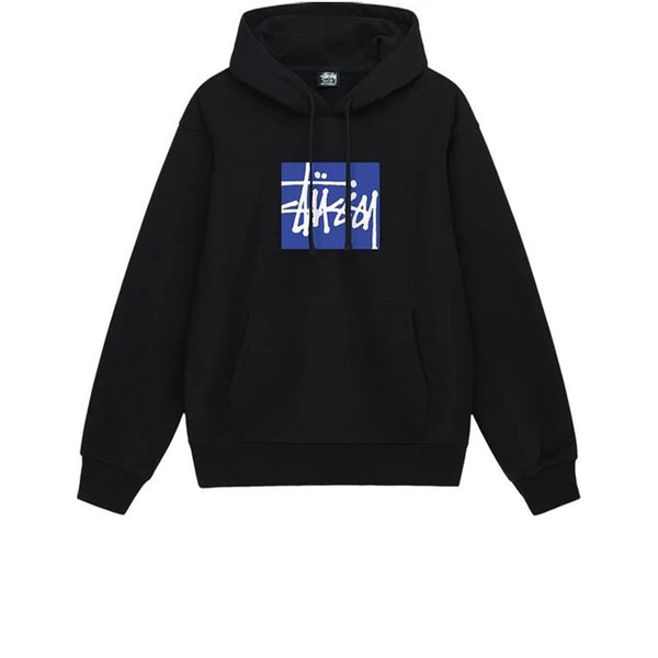 STUSSY STOCK BOX HOODIE BLACK