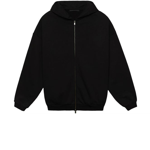 FEAR OF GOD ESSENTIALS HEAVY FLEECE FULL ZIP HOODIE BLACK FW24