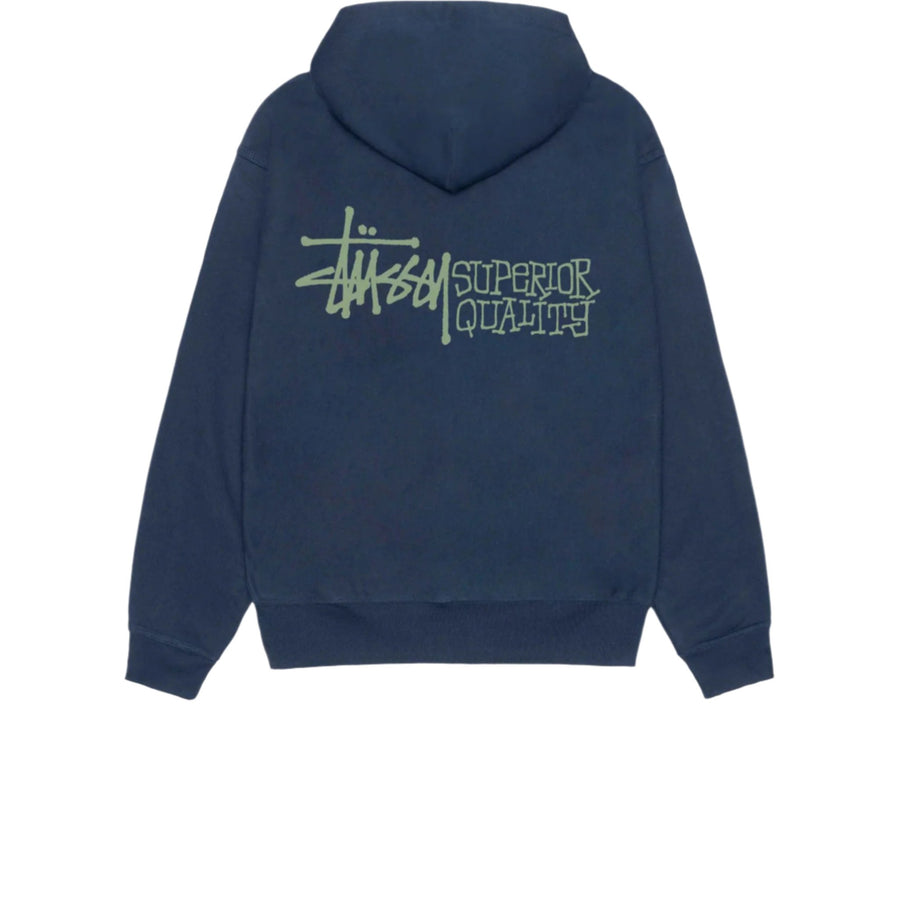 STUSSY SUPERIOR QUALITY ZIP HOODIE NAVY