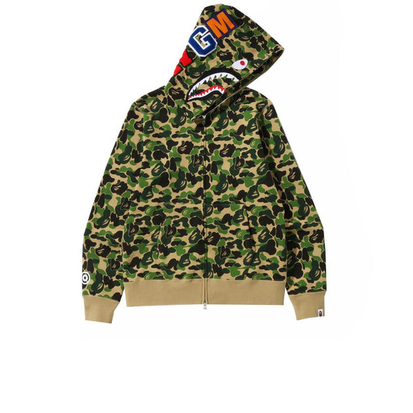 BAPE ABC CAMO SHARK WGM FULL ZIP HOODIE GREEN