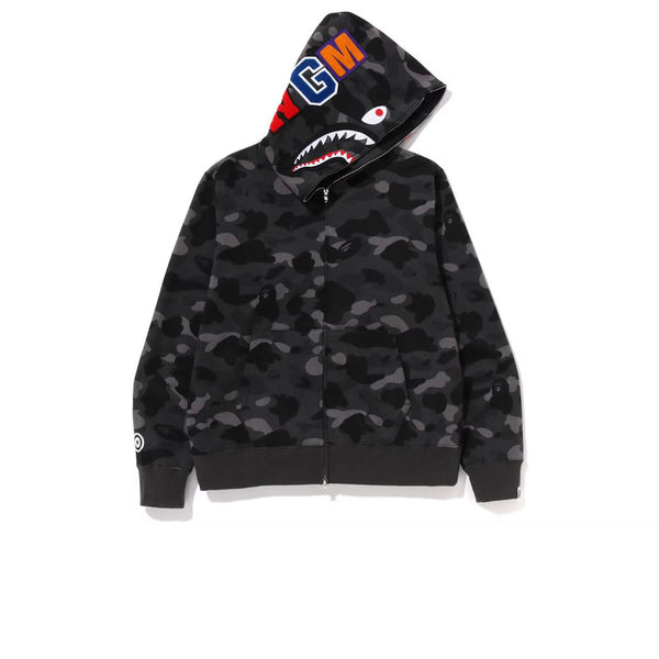 BAPE COLOR CAMO SHARK FULL ZIP HOODIE BLACK