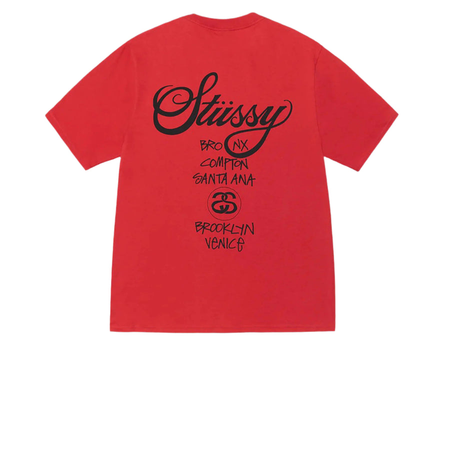 STUSSY WORLD TOUR TEE CAYENNE