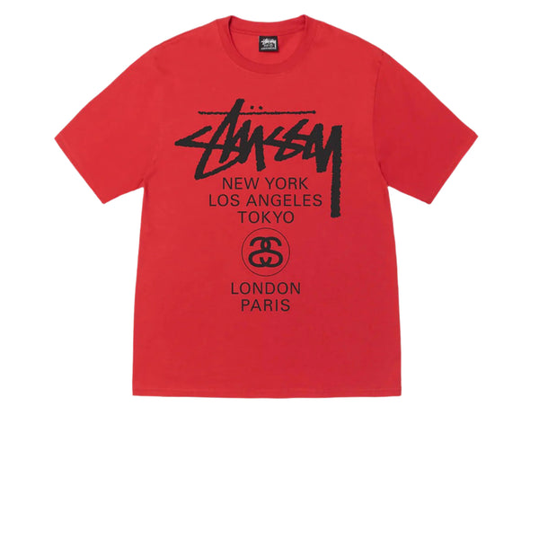 STUSSY WORLD TOUR TEE CAYENNE