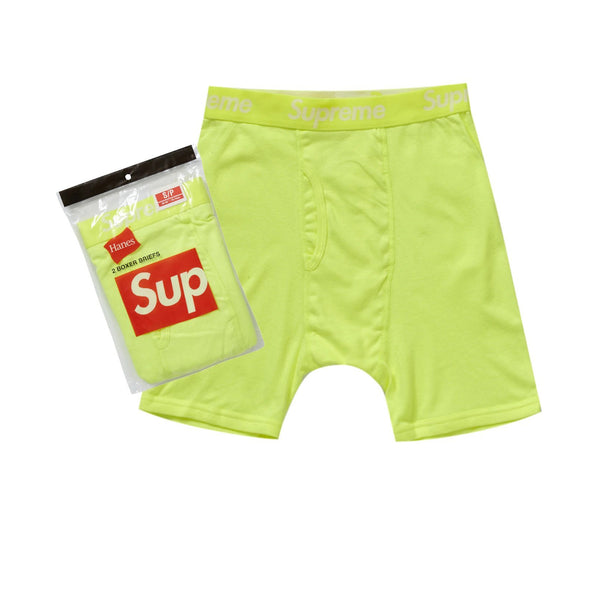 SUPREME HANES BOXER BRIEFS (2 PACK) FLOURESCENT YELLOW SS23