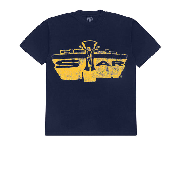 HELLSTAR JESUS EMBLEM TEE NAVY GOLD