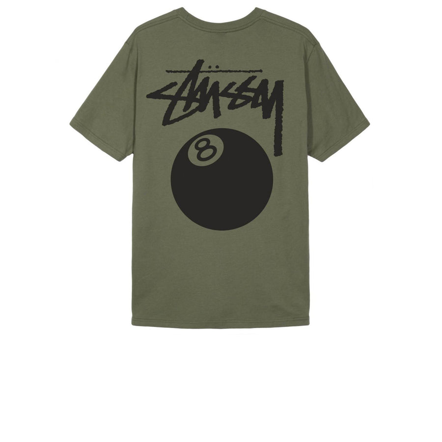 STUSSY 8 BALL PIGMENT DYED TEE OLIVE