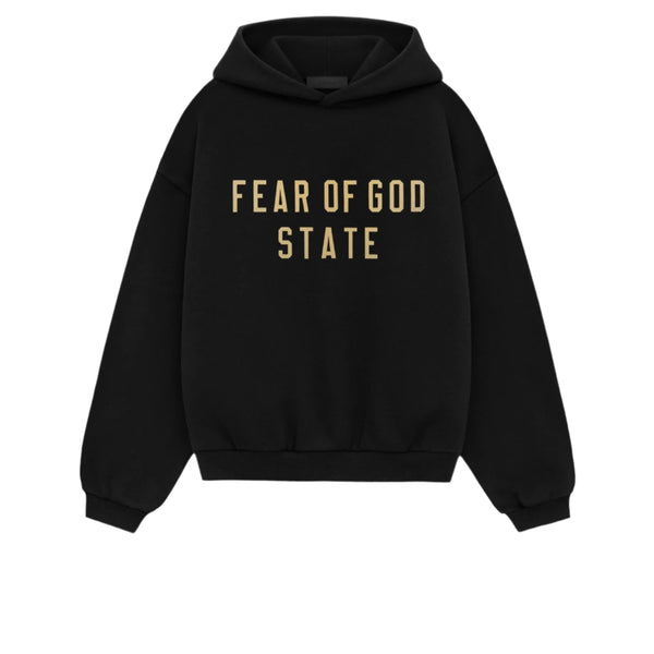 FEAR OF GOD ESSENTIALS KIDS FLEECE HOODIE BLACK FW24