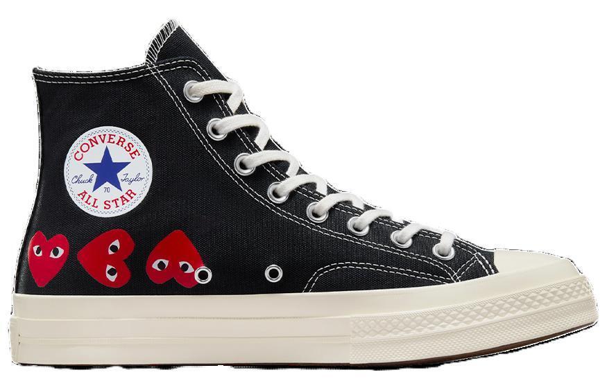 CHUCK 70 PLAY X COMME DES GARCONS HIGH MULTI HEART - BLACK - A08147C