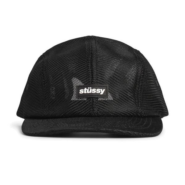 STUSSY 4 PANEL RUNNER CAMP CAP BLACK