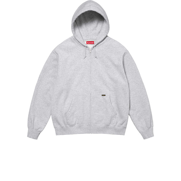 SUPREME WORK ZIP UP HOODED SWEATSHIRT ASH GREY FW24