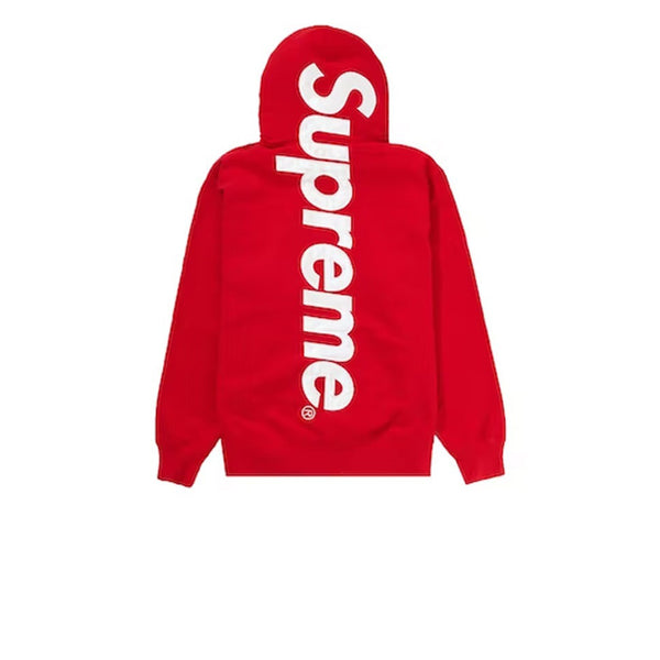 SUPREME SATIN APPLIQUÉ HOODED SWEATSHIRT RED FW22