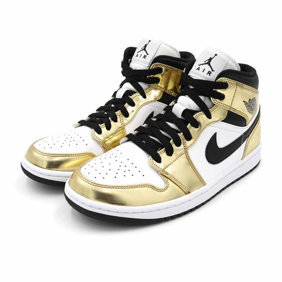 AIR JORDAN 1 MID METALLIC GOLD BLACK WHITE 2020