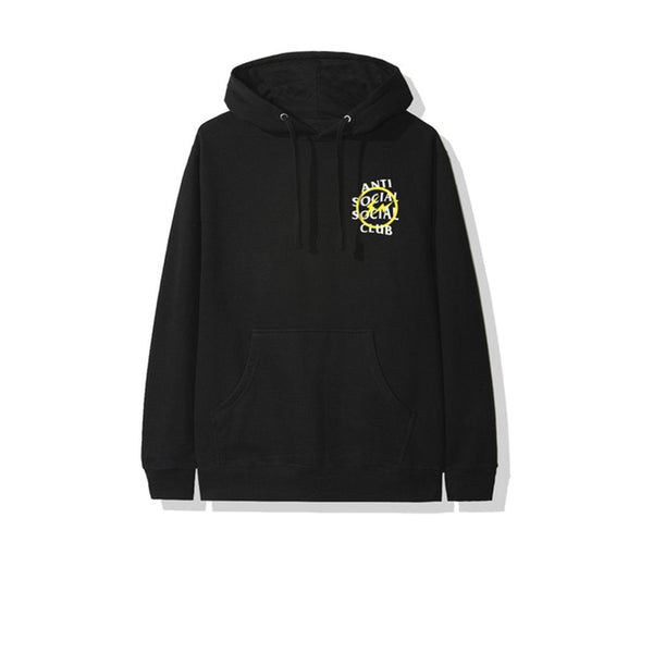 FRAGMENT X ANTI SOCIAL SOCIAL CLUB YELLOW BOLT HOODIE BLACK FW19