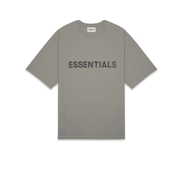 FEAR OF GOD ESSENTIALS 3D SILICON APPLIQUE BOXY TEE CEMENT 2021