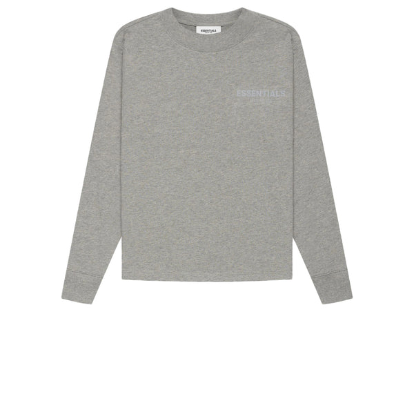 FEAR OF GOD ESSENTIALS KIDS LONG SLEEVE TEE HEATHER OATMEAL SS21