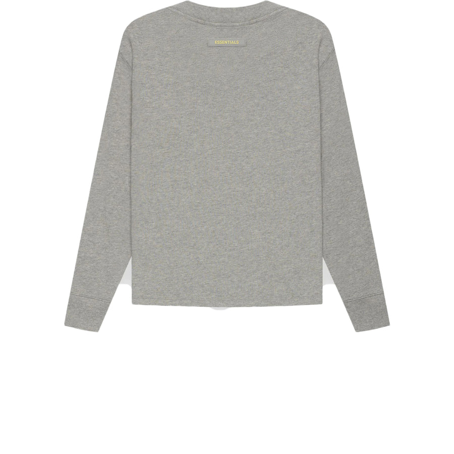 FEAR OF GOD ESSENTIALS KIDS LONG SLEEVE TEE HEATHER OATMEAL SS21