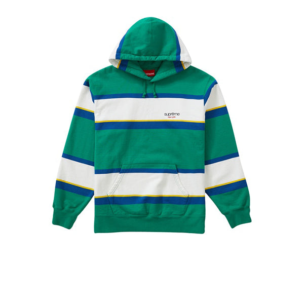 SUPREME STRIPE HOODED SWEATSHIRT GREEN FW19