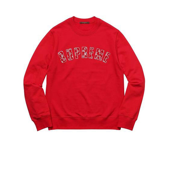 LOUIS VUITTON X SUPREME ARC LOGO CREWNECK RED SS17