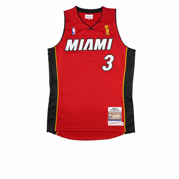 MITCHELL & NESS NBA HARDWOOD CLASSIC AUTHENTIC MIAMI HEAT DWYANE WADE ALTERNATE 2005-06 JERSEY RED