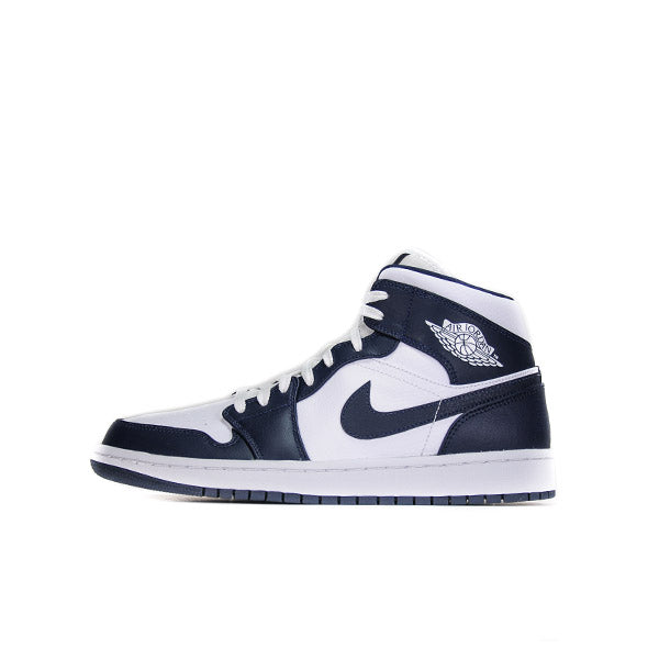 AIR JORDAN 1 MID "WHITE METALLIC GOLD OBSIDIAN"