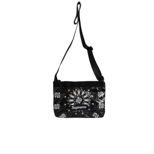 SUPREME BANDANA TARP SIDE BAG BLACK SS21