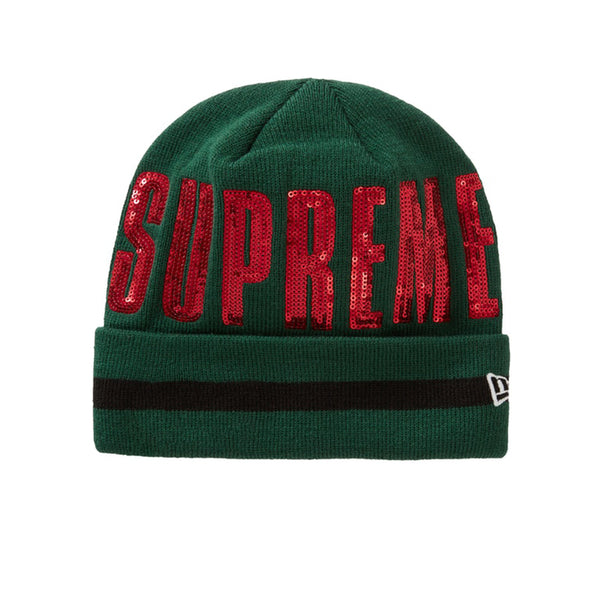 SUPREME NEW ERA SEQUIN BEANIE GREEN FW20