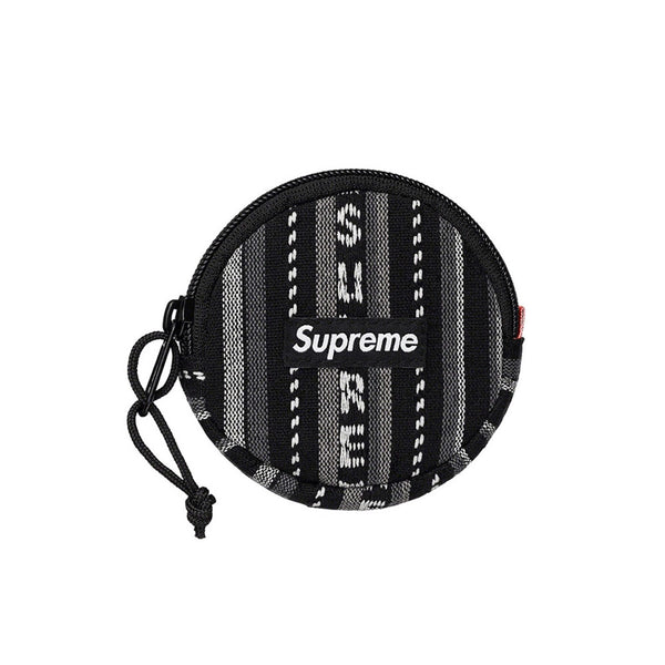 SUPREME WOVEN STRIPE COIN POUCH BLACK SS20