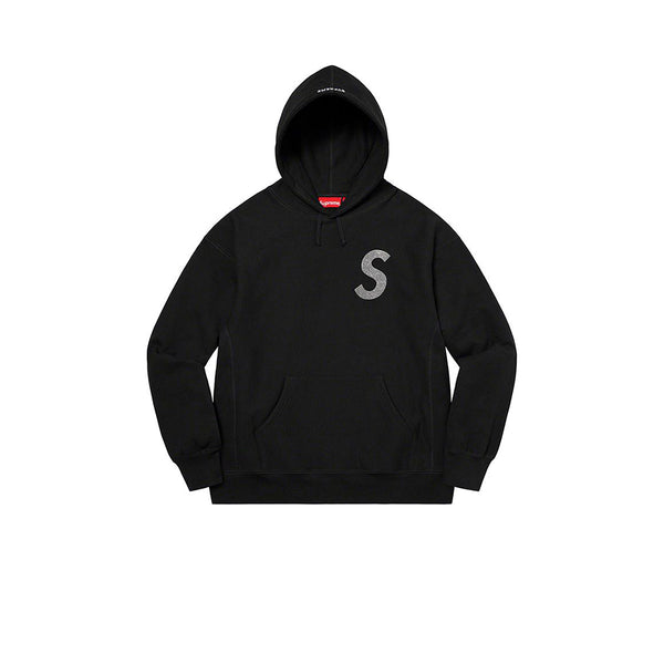 SWAROVSKI X SUPREME S LOGO HOODED SWEATSHIRT BLACK SS21