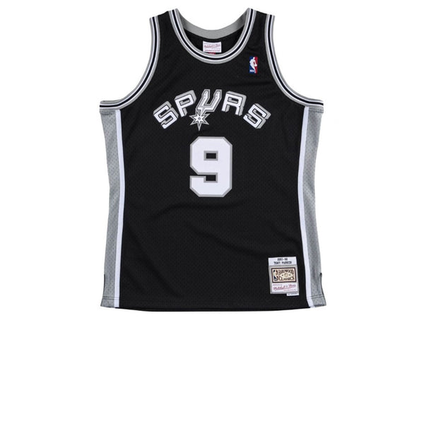 MITCHELL & NESS NBA HARDWOOD CLASSIC SWINGMAN SAN ANTONIO SPURS TONY PARKER 2001-02 JERSEY BLACK