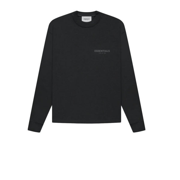 FEAR OF GOD ESSENTIALS BLACK LOGO LONG SLEEVE T-SHIRT BLACK FW21