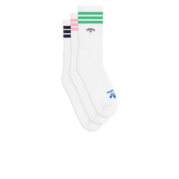 NOAH X ADIDAS ORIGINALS CREW SOCKS (3 PAIR) WHITE/MULTICOLOR SS21