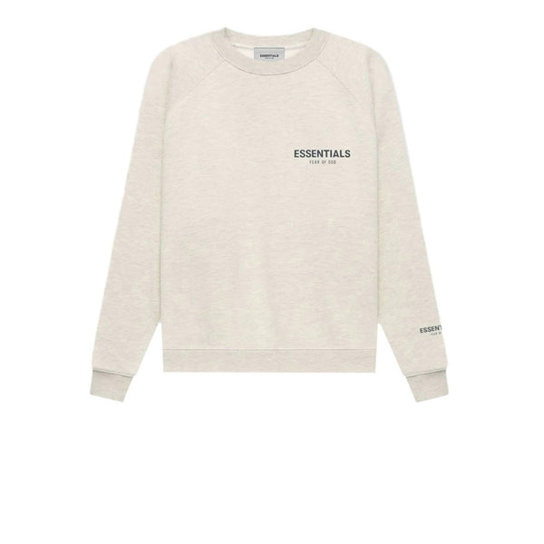 FEAR OF GOD ESSENTIALS PULLOVER CREWNECK SWEATSHIRT LIGHT HEATHER OATMEAL FW21