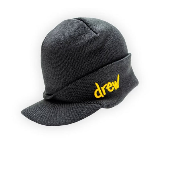 DREW HOUSE SCRIBBLE BILLED WAFFLE BEANIE BLACK FW21