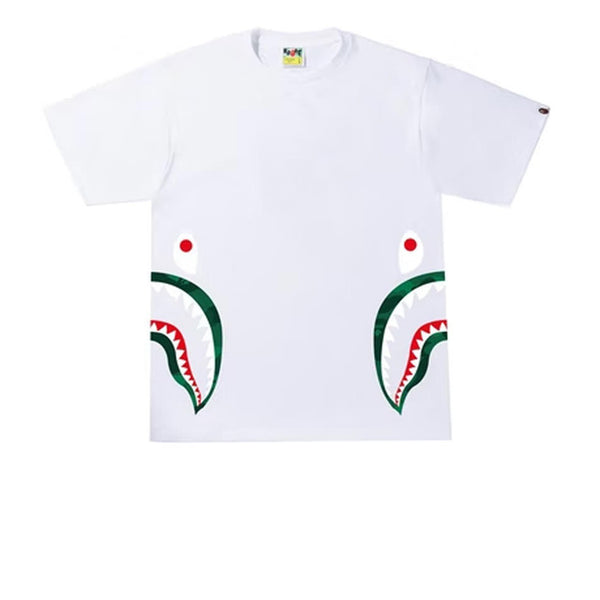 BAPE COLOR CAMO SIDE SHARK TEE WHITE GREEN SS22