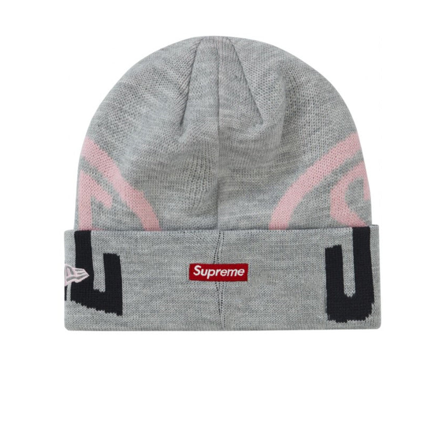 SUPREME NEW ERA 2-TONE LOGO BEANIE HEATHER GREY FW21