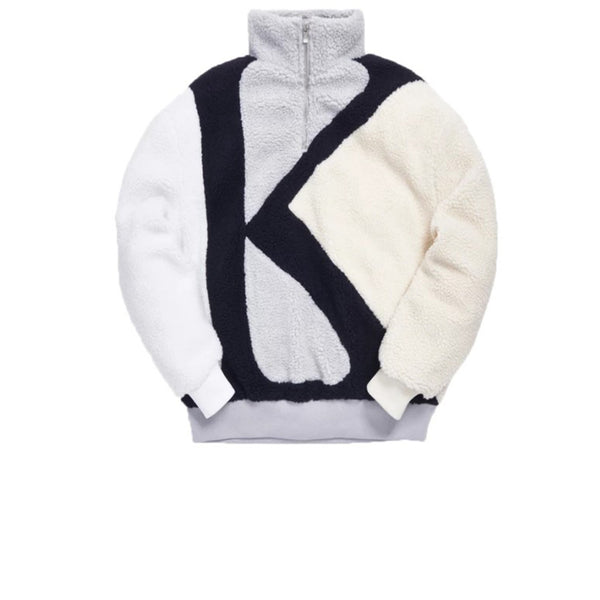 KITH INITIAL K MOCK SHERPA QUARTER-ZIP GREY/MULTI FW19