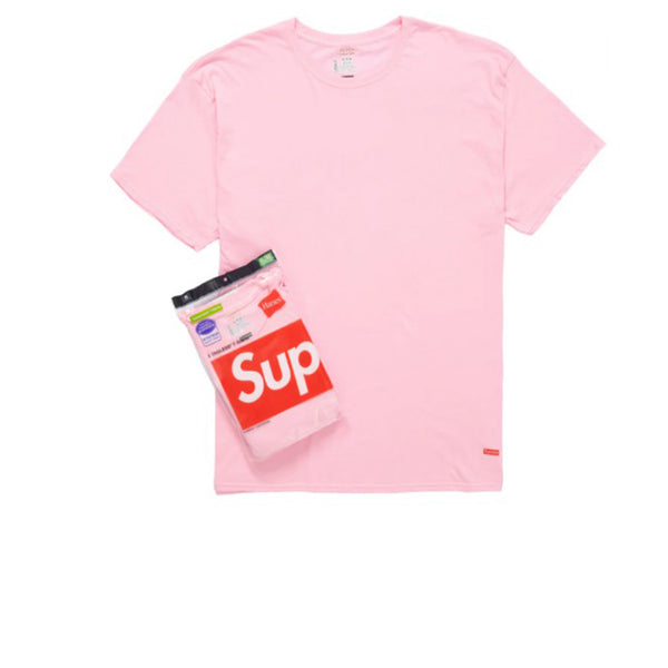 SUPREME HANES TAGLESS TEES 2 PACK PINK FW21