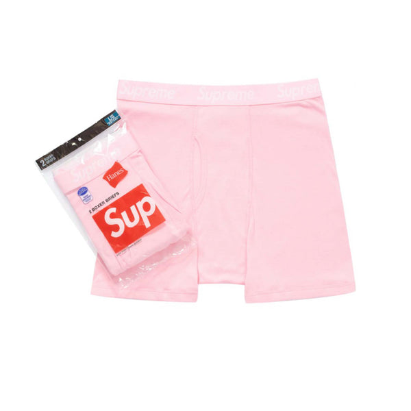 SUPREME HANES BOXER BRIEFS 2 PACK PINK FW21