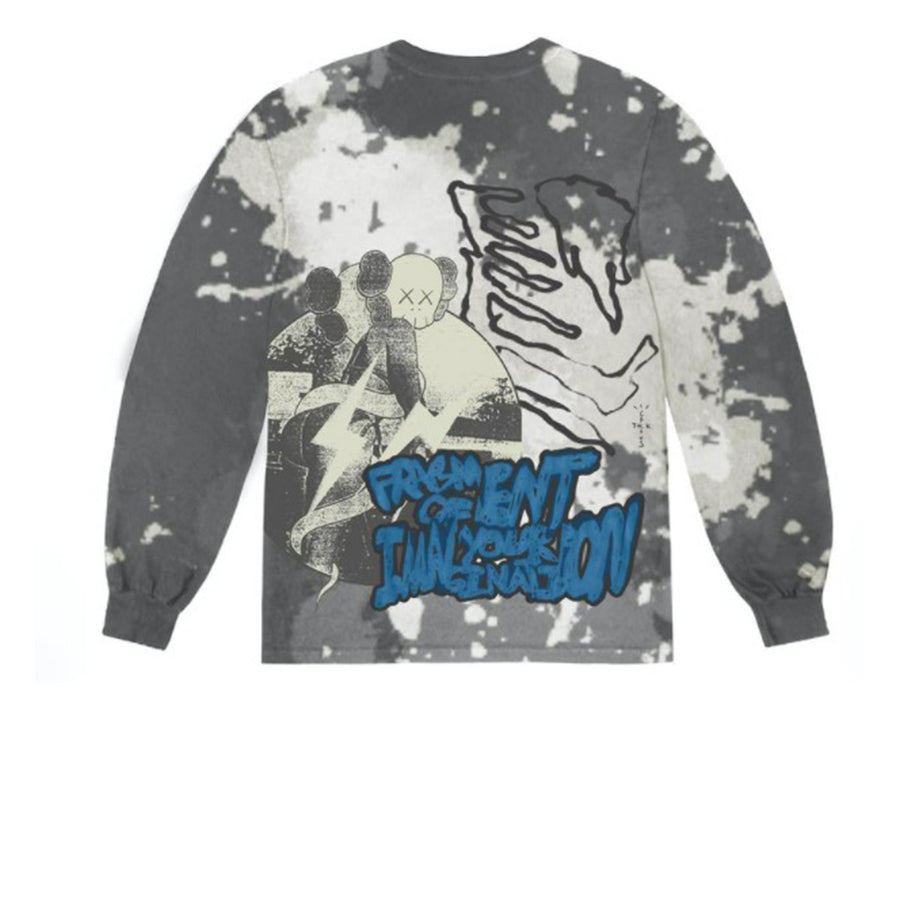 KAWS X FRAGMENT  TRAVIS SCOTT CACTUS JACK L/S TEE MULTI GREY SS21